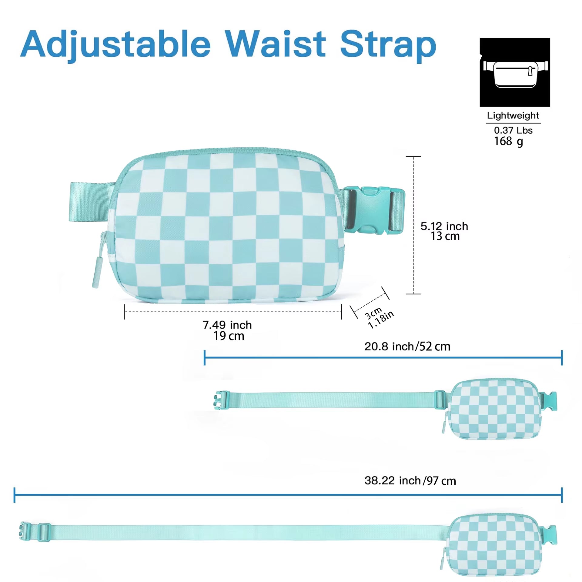 2024 Waist Bag for Women Fanny Pack with 2 Zipper Pocket Chest Bag Outdoor Crossbody Adjustable Strap Casual Travel Shoulder Bag