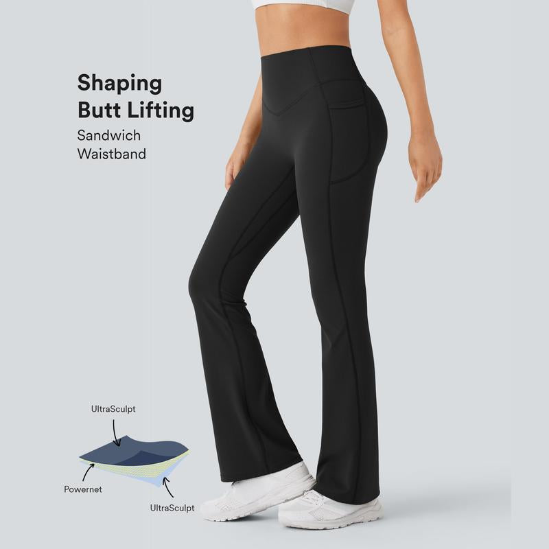 Halara Ultrasculpt™ High Waisted Scrunch Butt Lifting Tummy Control Pocket Shaping Yoga Bootcut Leggings