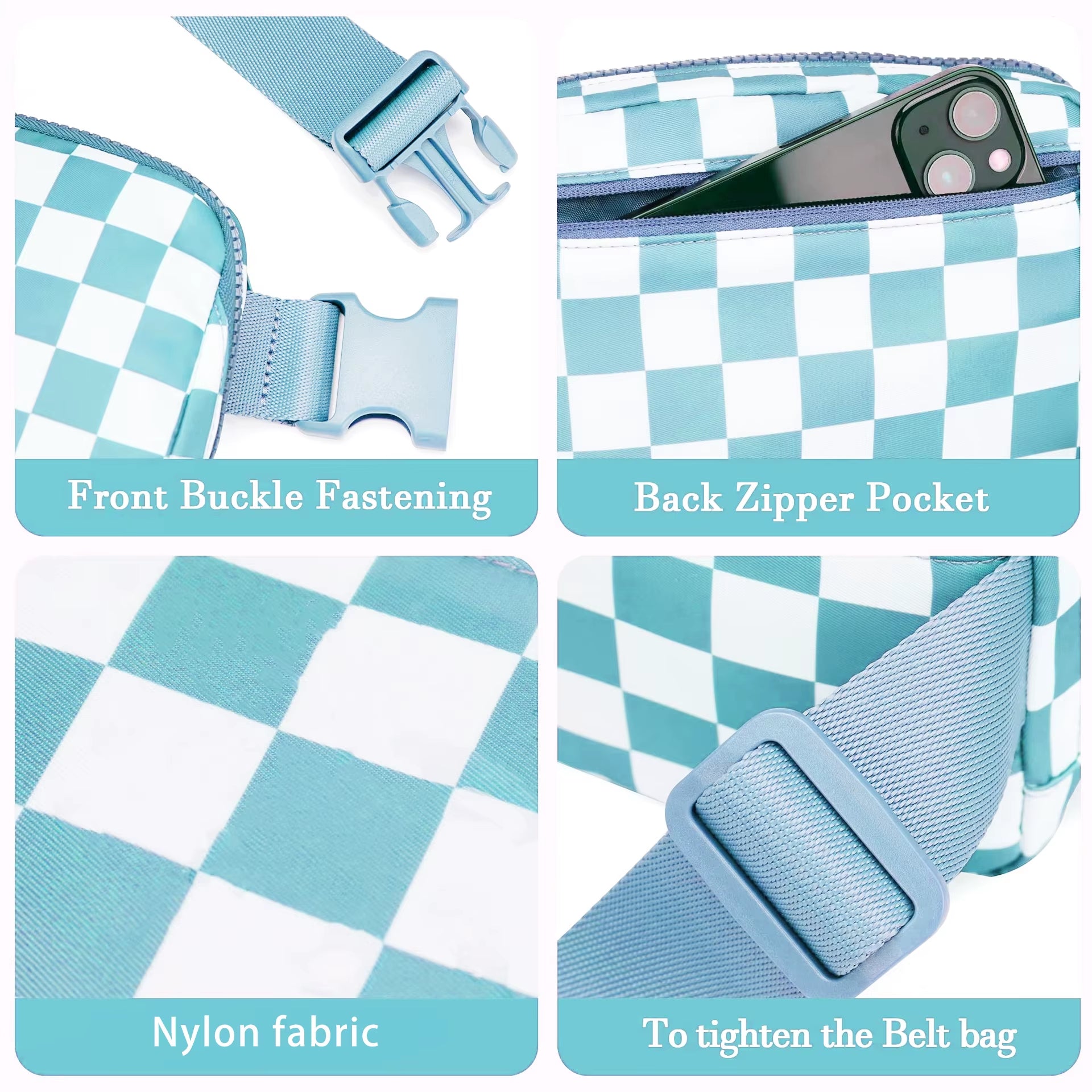 2024 Waist Bag for Women Fanny Pack with 2 Zipper Pocket Chest Bag Outdoor Crossbody Adjustable Strap Casual Travel Shoulder Bag