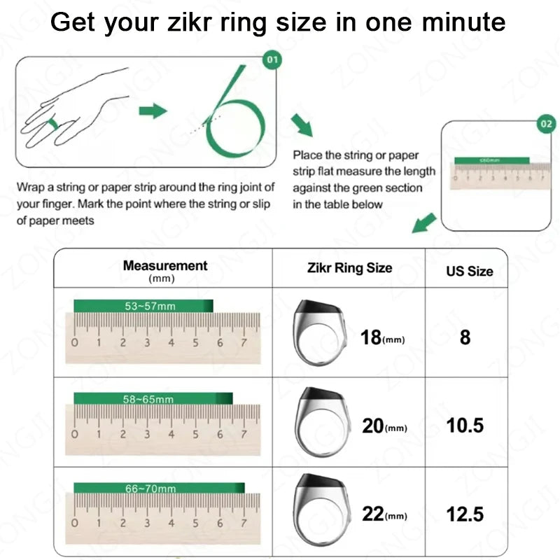 Smart Zikr Ring – Digital Tasbih for Daily Dhikr