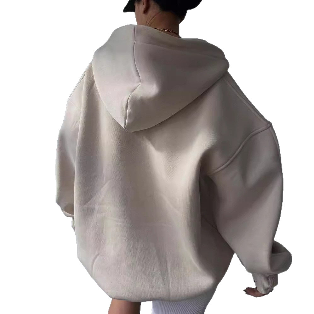 Thick-fabric hooded long-sleeved versatile hoodie