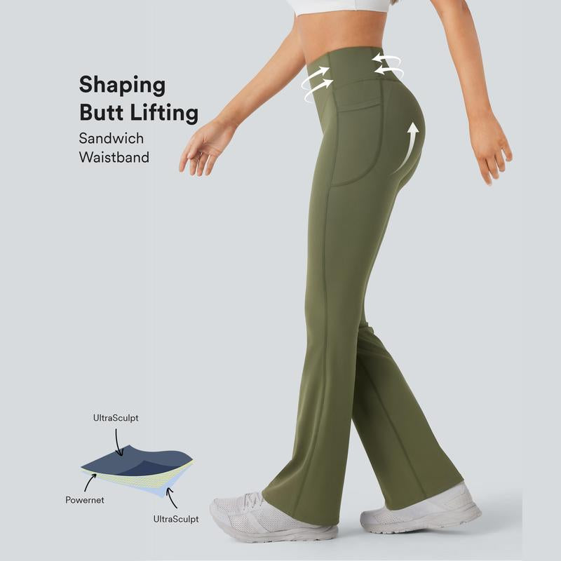 Halara Ultrasculpt™ High Waisted Scrunch Butt Lifting Tummy Control Pocket Shaping Yoga Bootcut Leggings