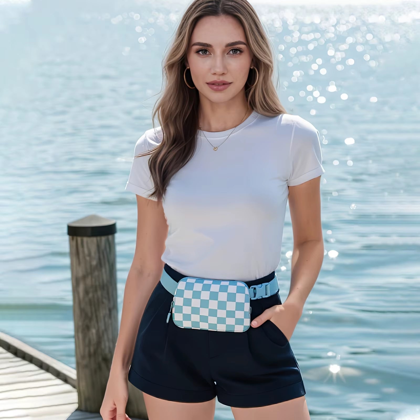 2024 Waist Bag for Women Fanny Pack with 2 Zipper Pocket Chest Bag Outdoor Crossbody Adjustable Strap Casual Travel Shoulder Bag